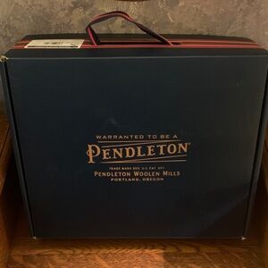 Pendleton Navy Blue and Copper Logo Boots with box